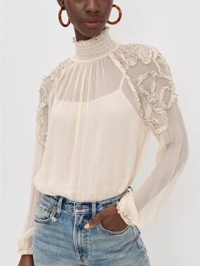 Ulla Johnson Silk Ruffle Top